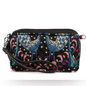 Vera Bradley RFID Enchantment Black All in One Crossbody Bag Wallet Wristlet